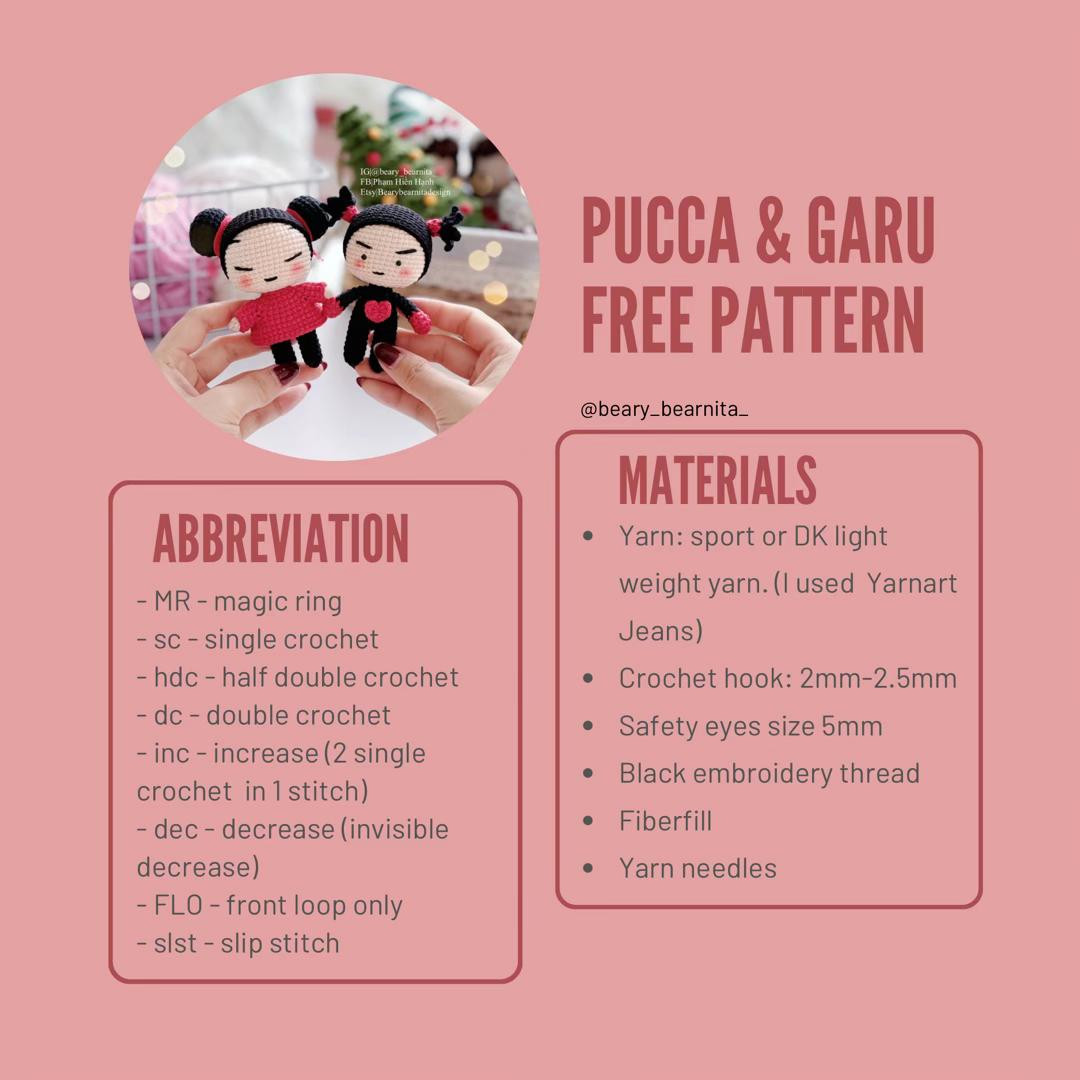 pucca & garu free pattern