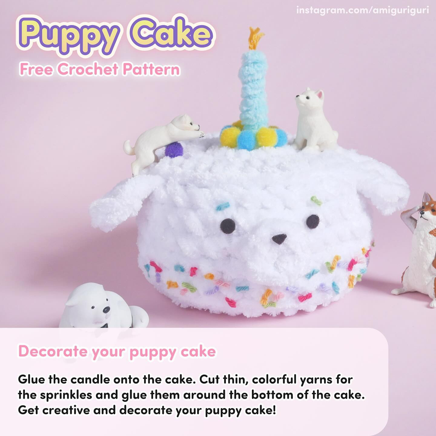 puppy cake free crochet pattern birthday cake