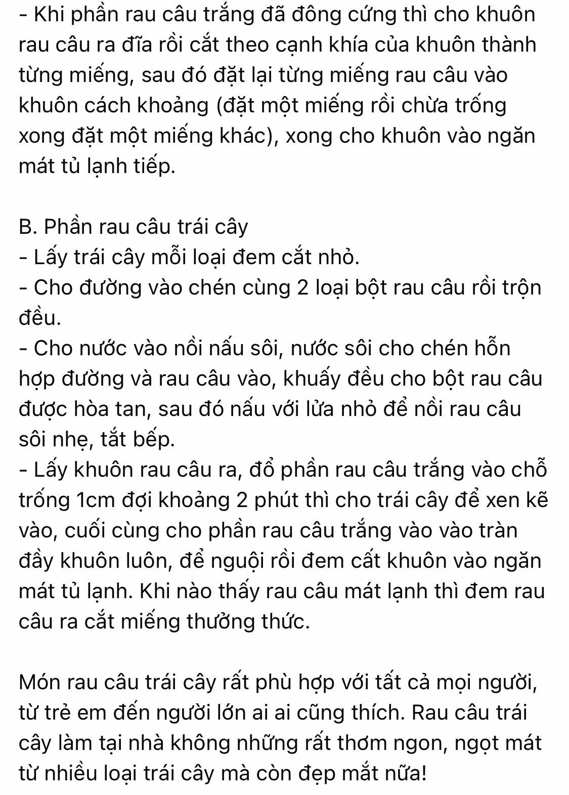 rau câu trái cây ngon mát lạ miệng