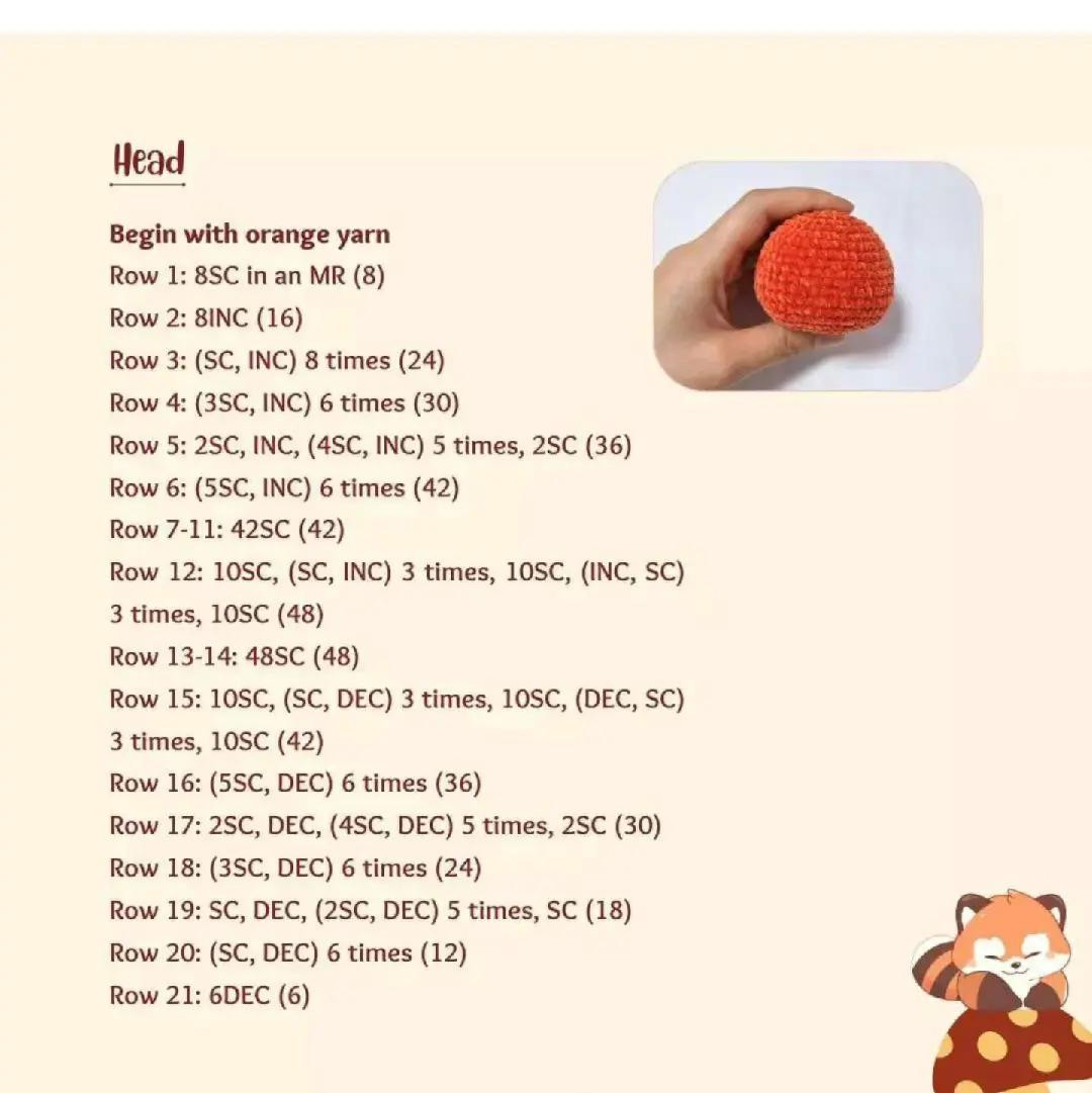 Red bear keychain crochet pattern