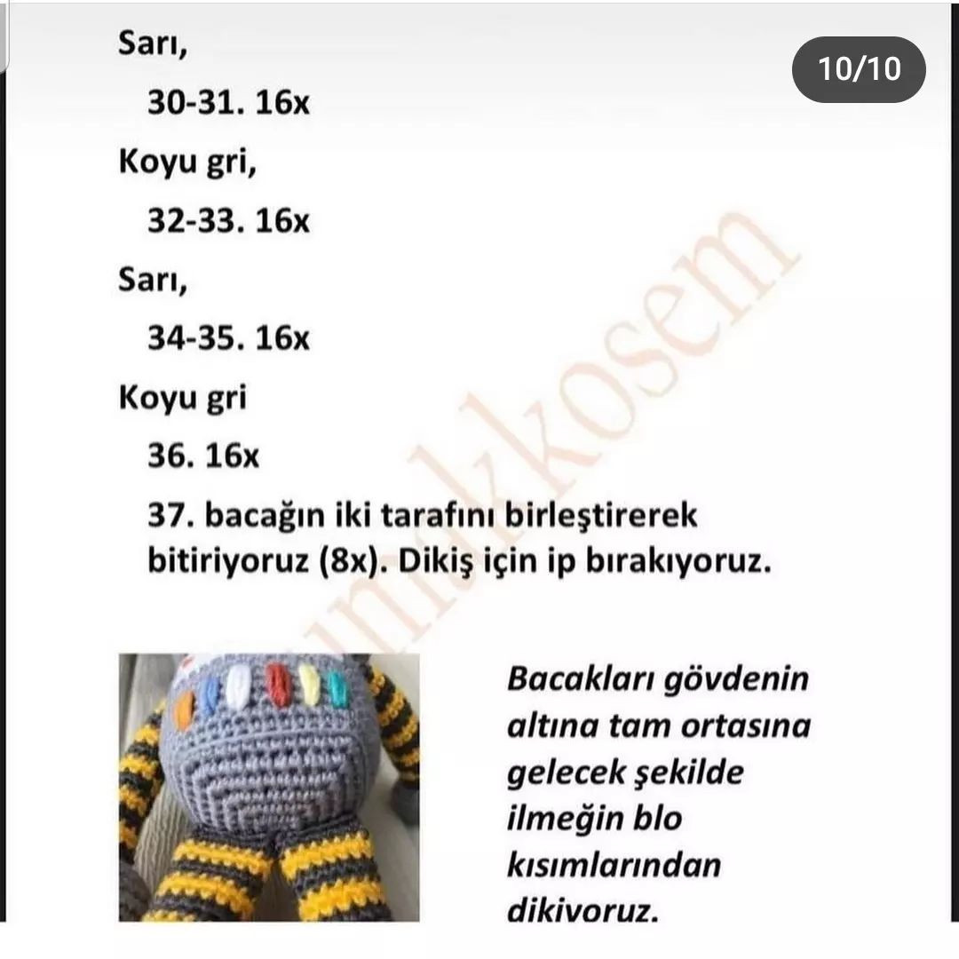 robotlu tığ işi modeli