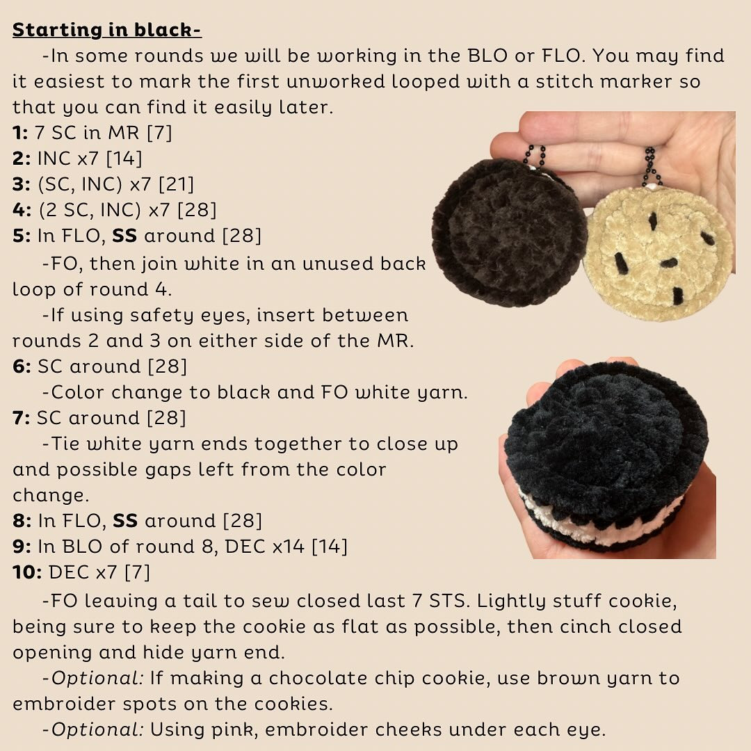 sandwich cookie keychain pattern