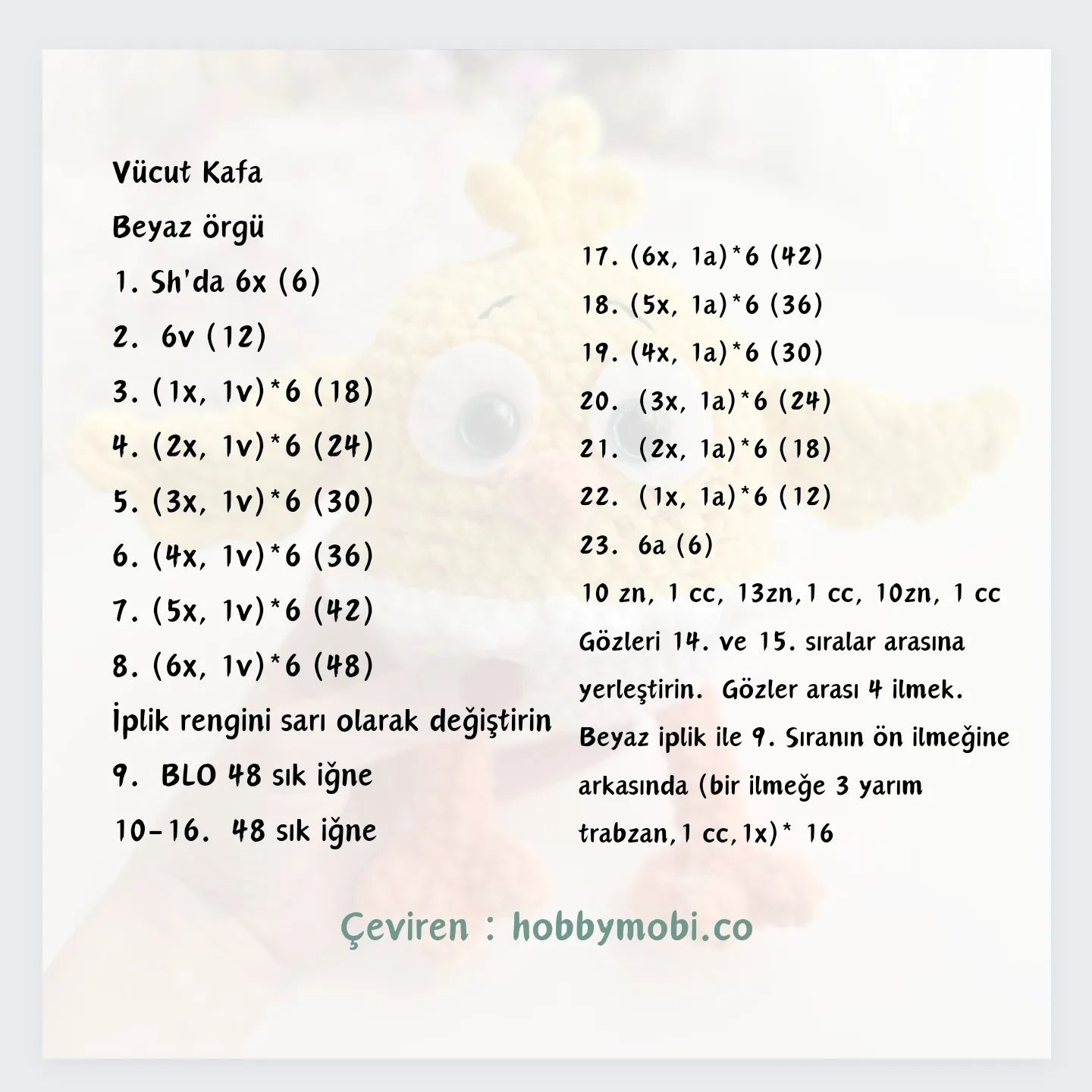 sarı civciv tığ işi modeli