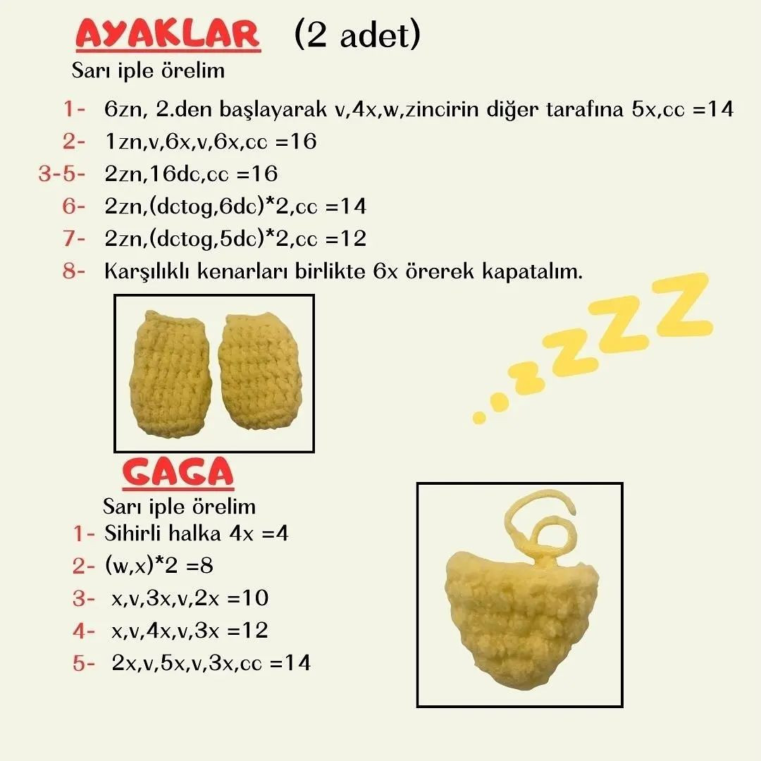 Sarı gagalı bir penguen için tığ işi modeli.