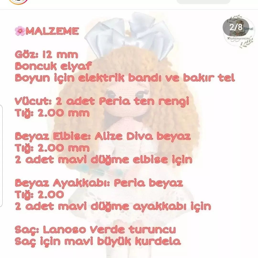 Sarı saçlı ve beyaz elbiseli bebek için tığ işi modeli