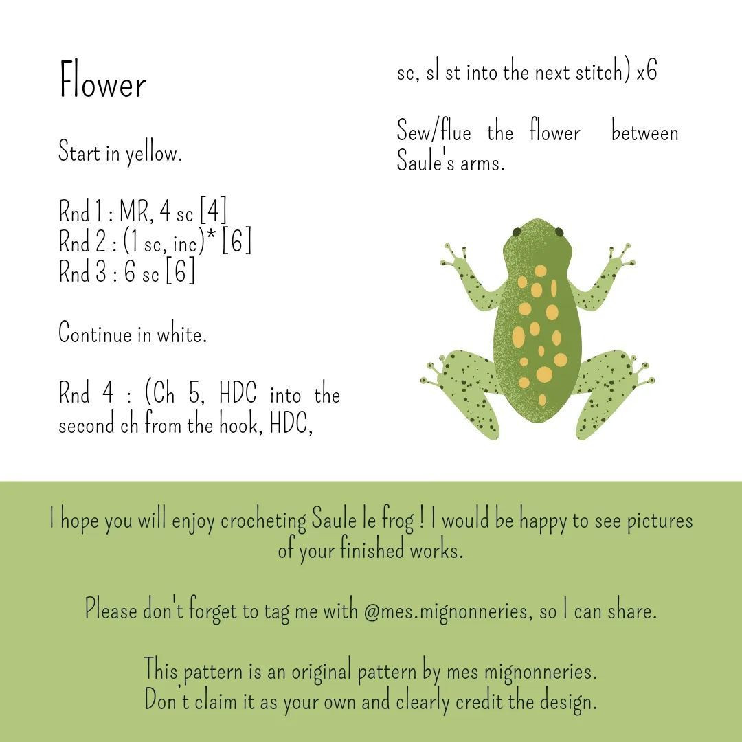 saule the frog crochet pattern