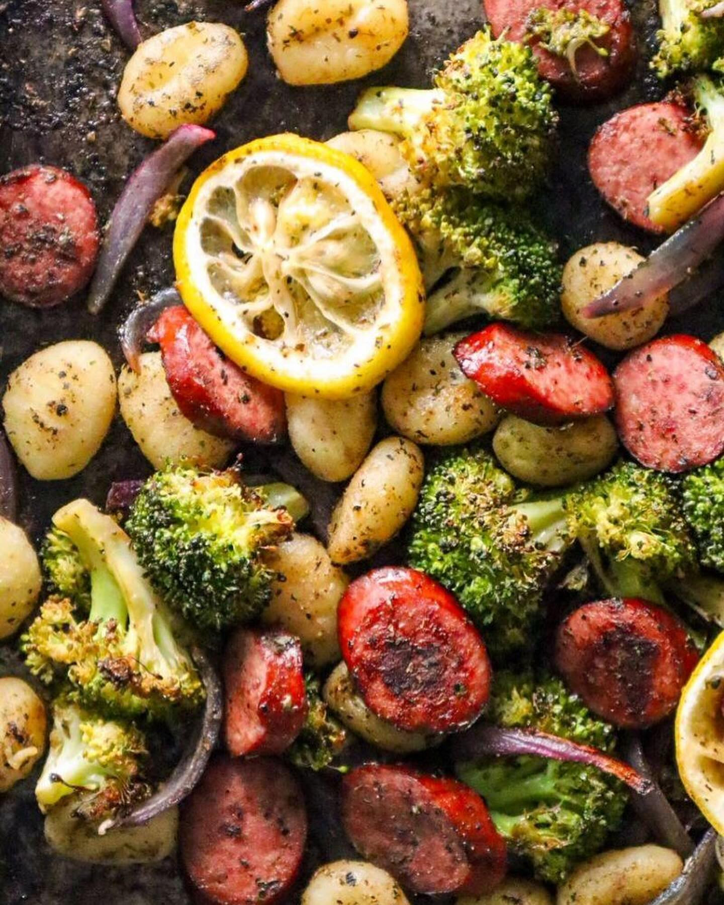 Sheet Pan Turkey Sausage, Broccoli, & Gnocchi