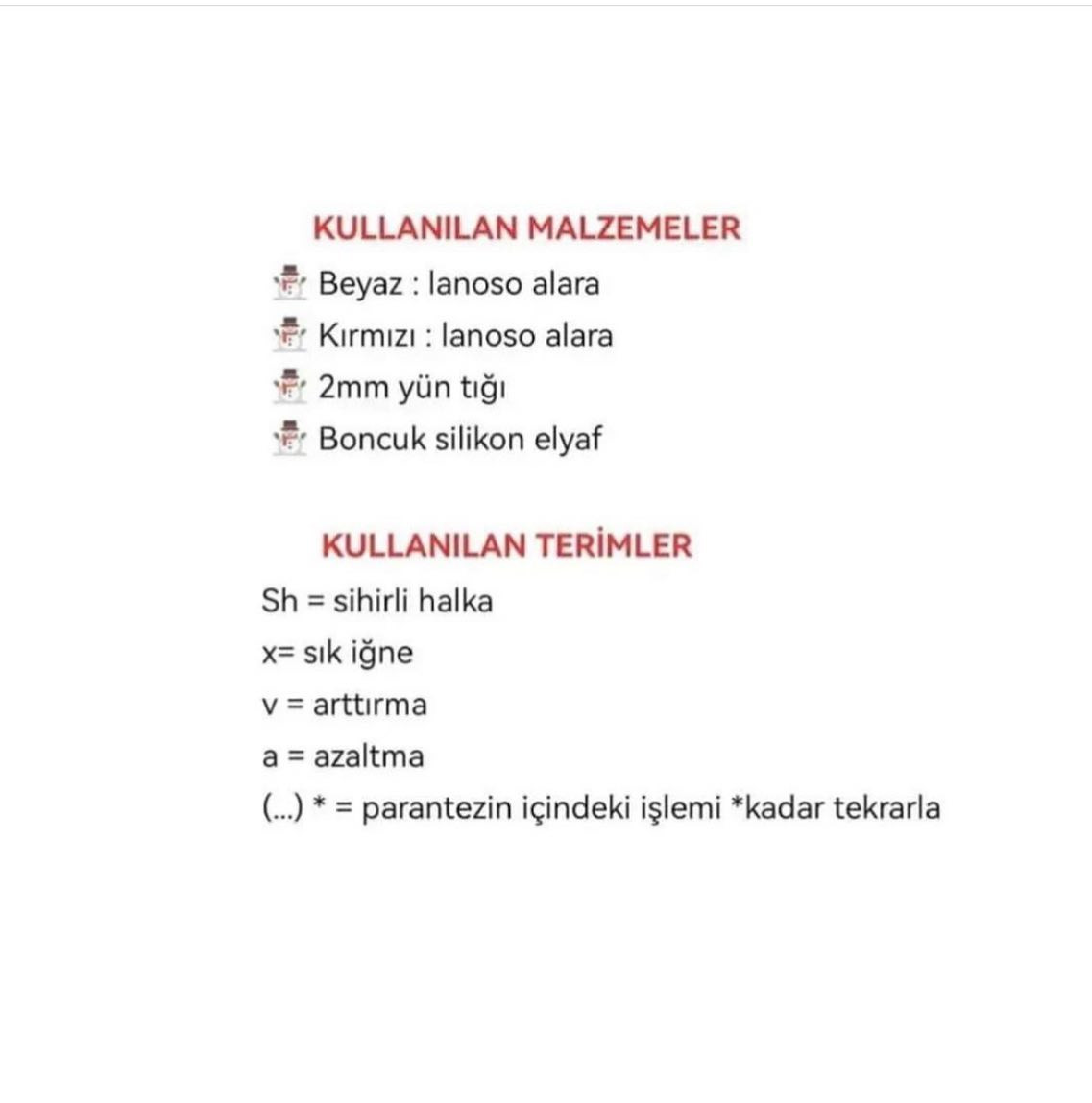 Siyah ve kırmızı şapka takan kardan adam tığ işi modeli.