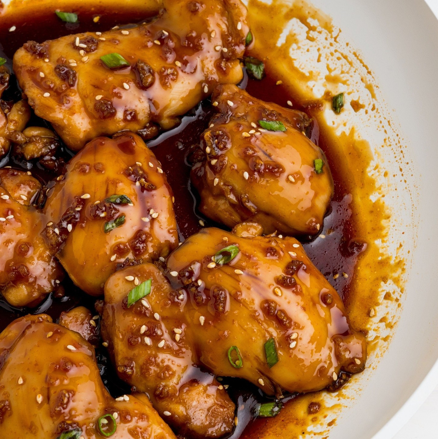 Sticky Chicken is an easy recipe with tender chicken thighs coated in a sticky sweet sauce with a slightly spicy gochujang kick. Made using only one pan, it’s a great dinner option served alongside rice or noodles.