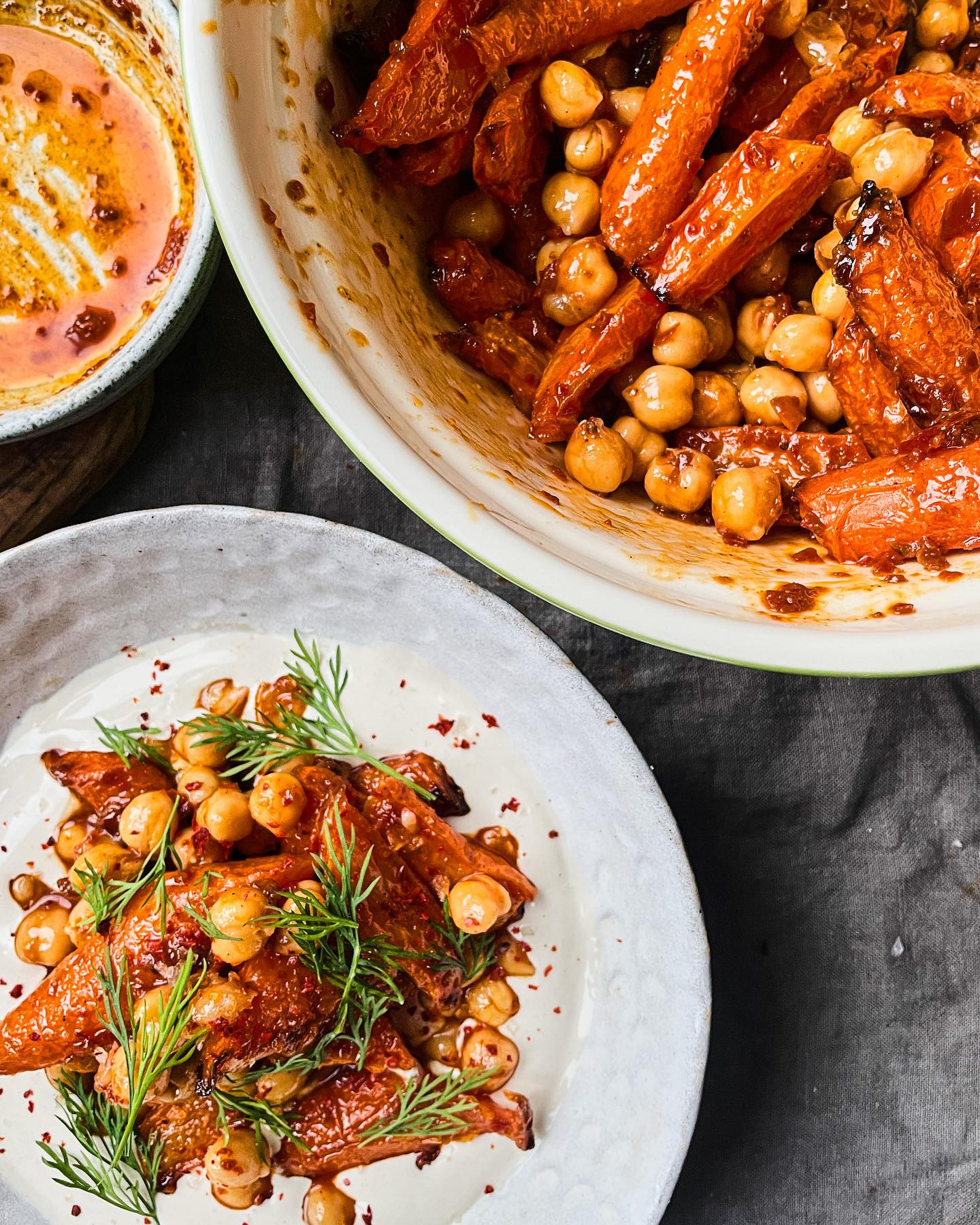 Still absolutely loving my harissa roast carrots & chickpeas with whipped tahini yogurt - I’m thinking for todays brunch 🎉