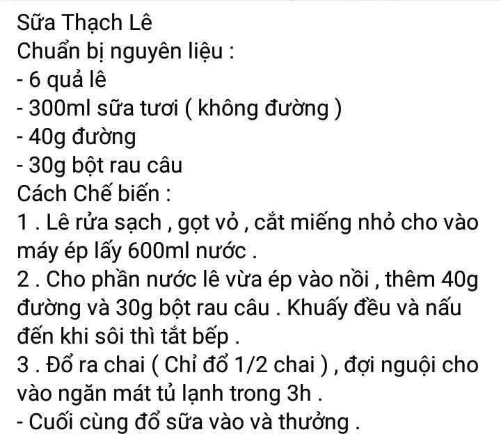 Sữa thạch trà xanh, sữa thạch trà sữa, sữa thạch ca cao, sữa thạch khoai lang, sữa thạch lê, sữa thạch dâu