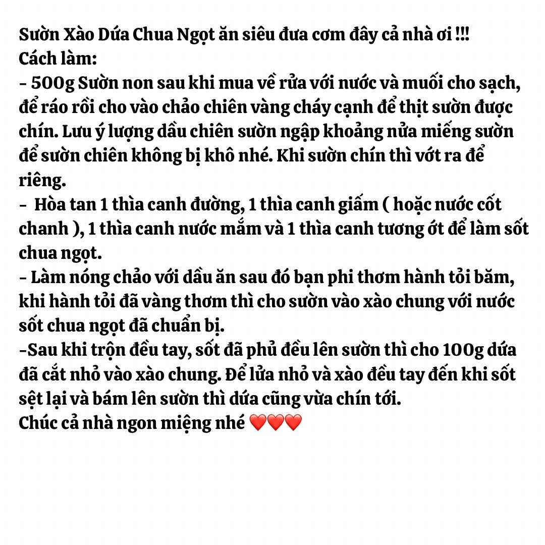 sườn xào dứa chua ngọt ăn siêu đưa cơm, canh sườn hầm củ quả với thực phẩm đầu màu sắc.