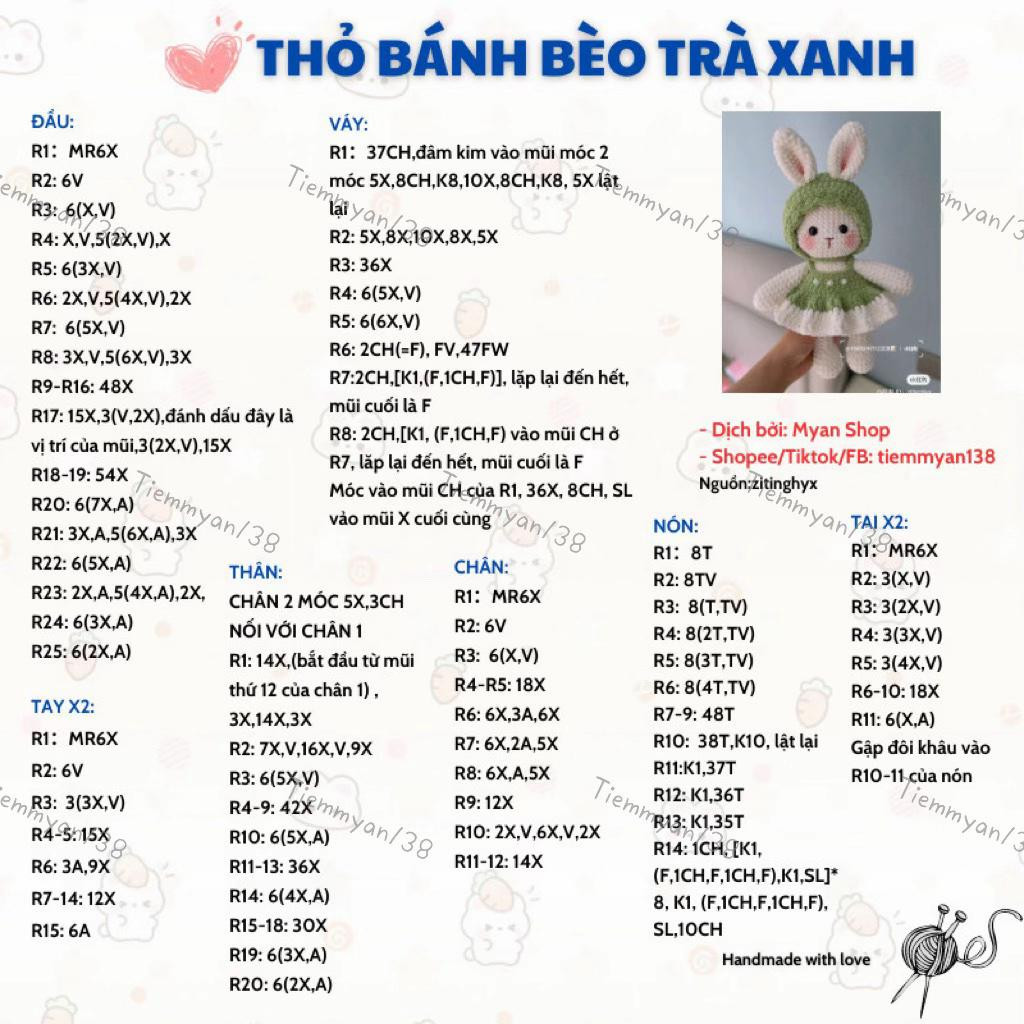 thỏ trà xanh bánh bèo