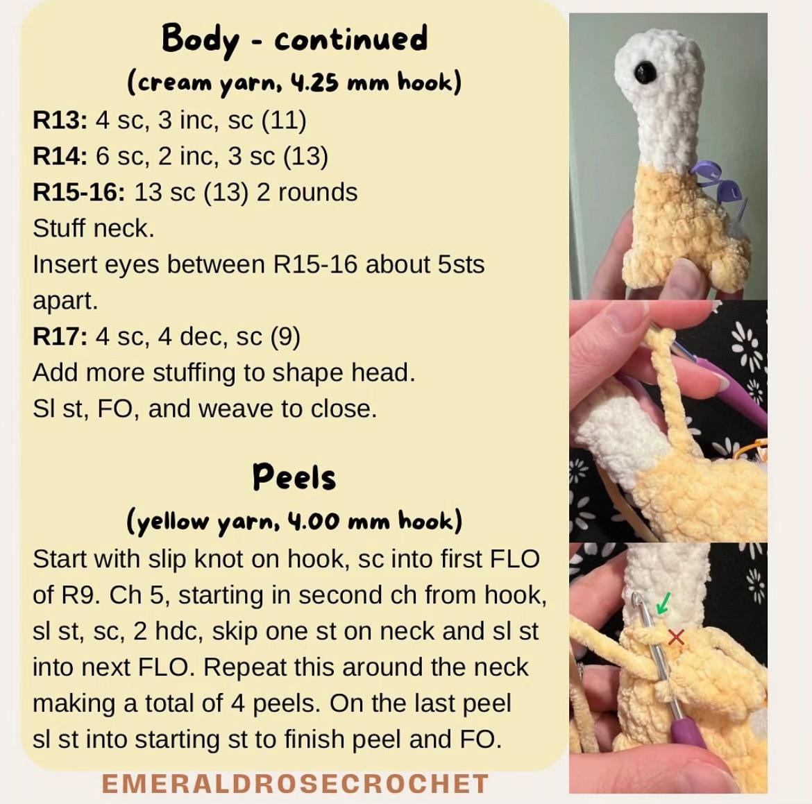 tiny bababasaurus free pattern