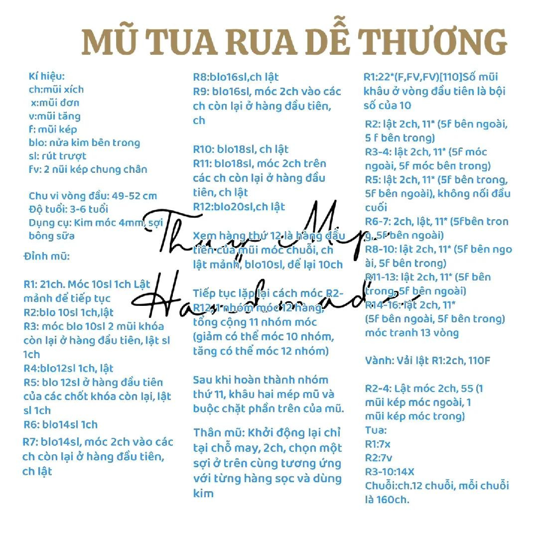 tổng hợp 15 chart mũ: mũ gấu, mũ mèo dora, merry christmas, mũ tuần lộc, mũ tua rua dễ thương, mũ bò sữa, mũ nồi