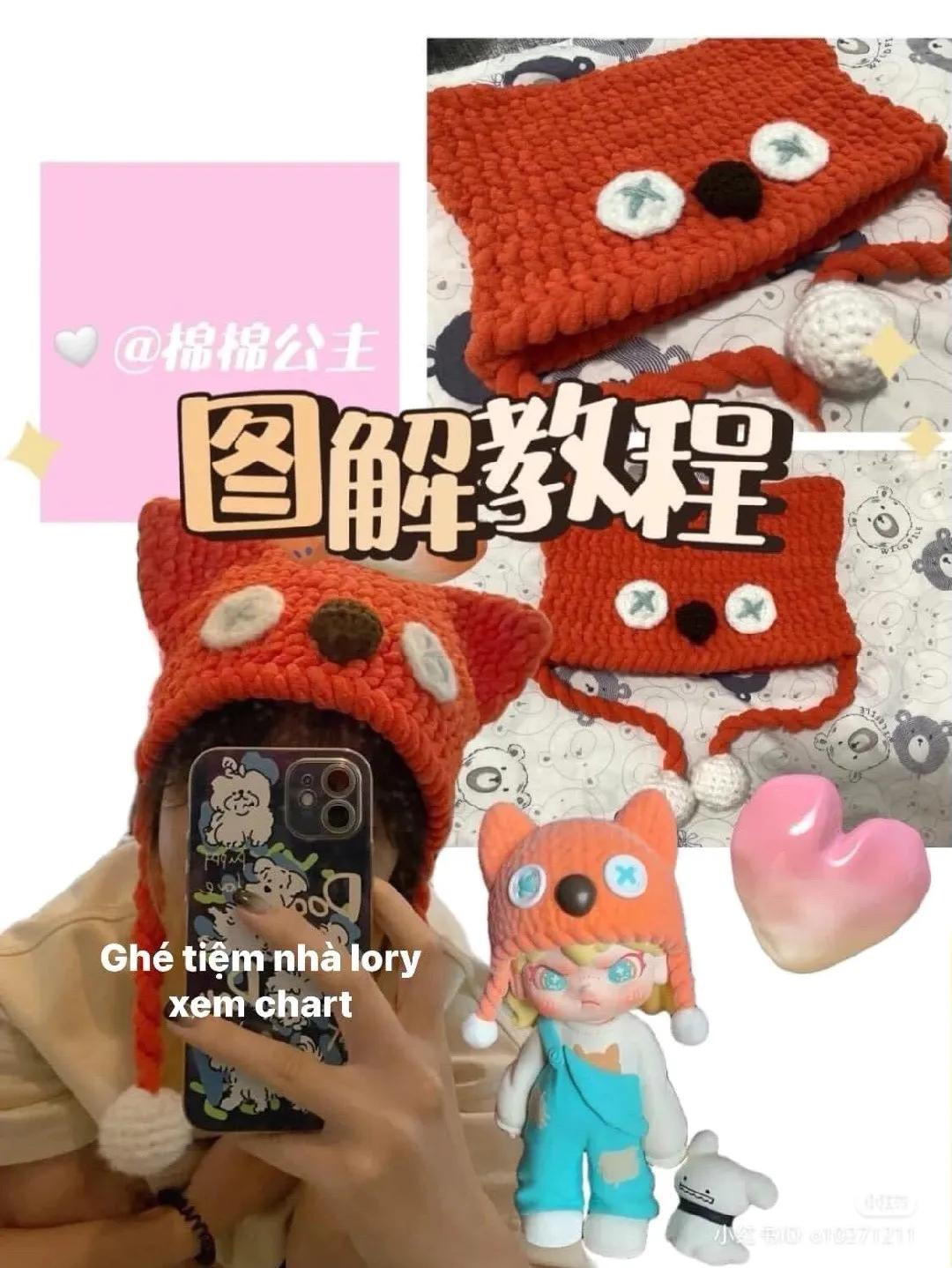 tổng hợp 15 chart mũ: mũ gấu, mũ mèo dora, merry christmas, mũ tuần lộc, mũ tua rua dễ thương, mũ bò sữa, mũ nồi