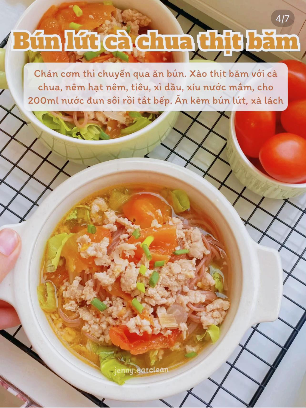 tóp cá món ăn nhanh gọn healty, salad đậu hũ, gỏi cuốn mùa hè, bún lứt cà chua thịt băm. bún bòa nam bộ, mì udon xào, bánh hỏi cuốn.