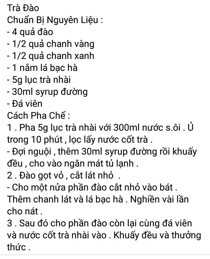 trà dưa hấu, trà đào, trà chanh, trà tắc xí muội