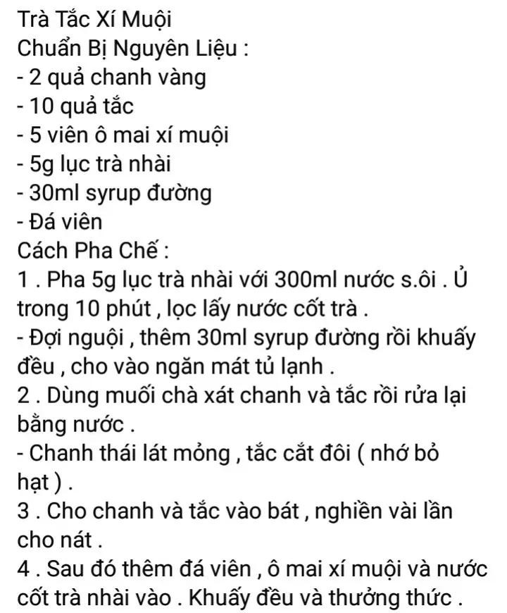 trà dưa hấu, trà đào, trà chanh, trà tắc xí muội