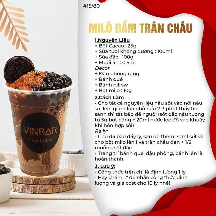 Trà sữa chocolate, hồng trà sữa trân châu, lục trà sữa trân châu, milô dầm trân châu, nấu trân châu đường đen, khoai môn cakecream