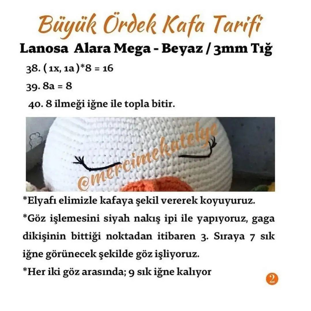 Uykulu ördek tığ işi modeli