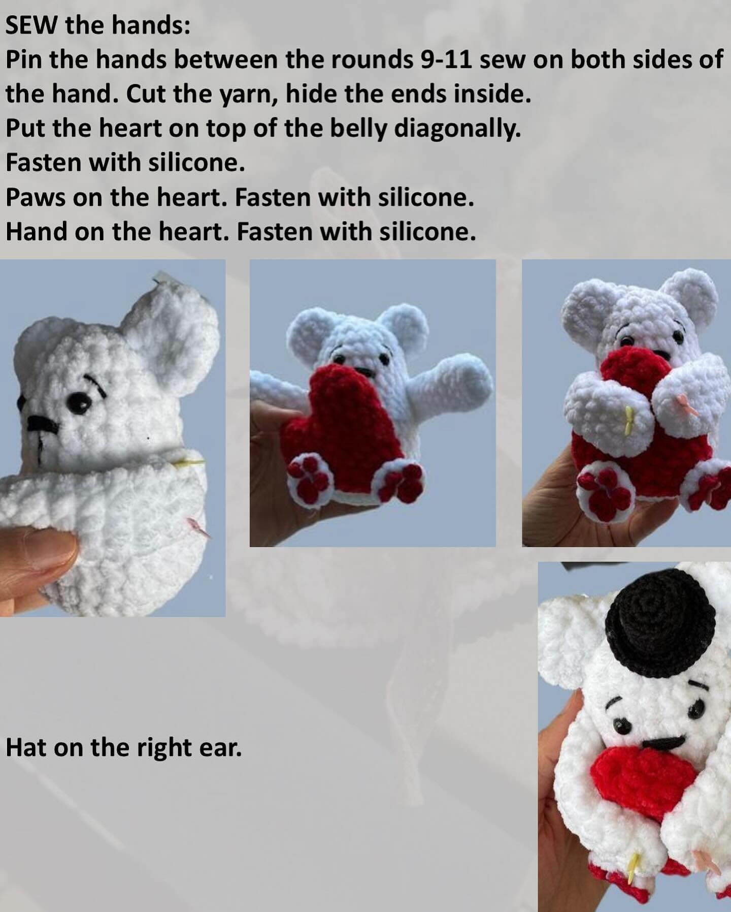 valentine bear pattern