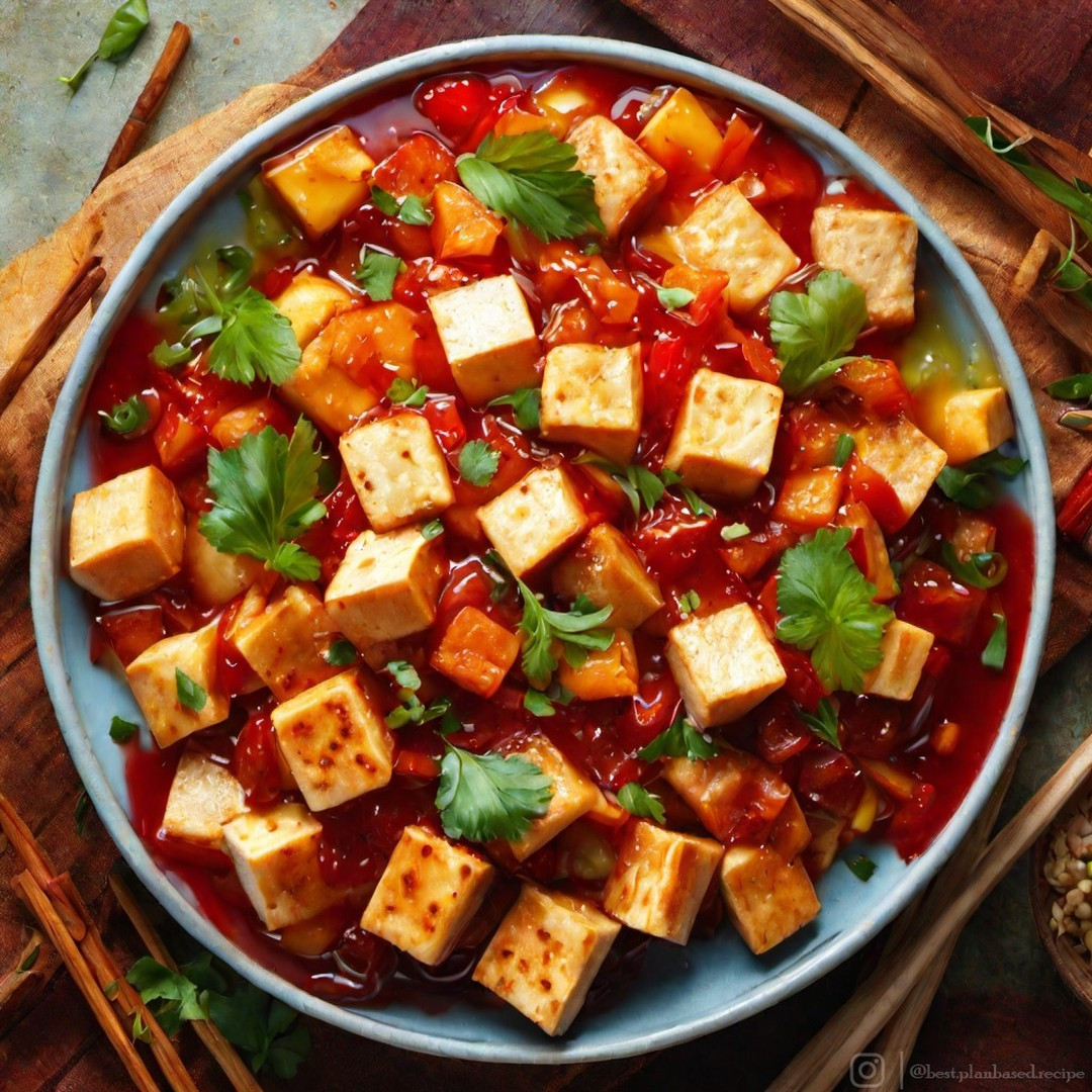 Vegan sweet and sour tofu