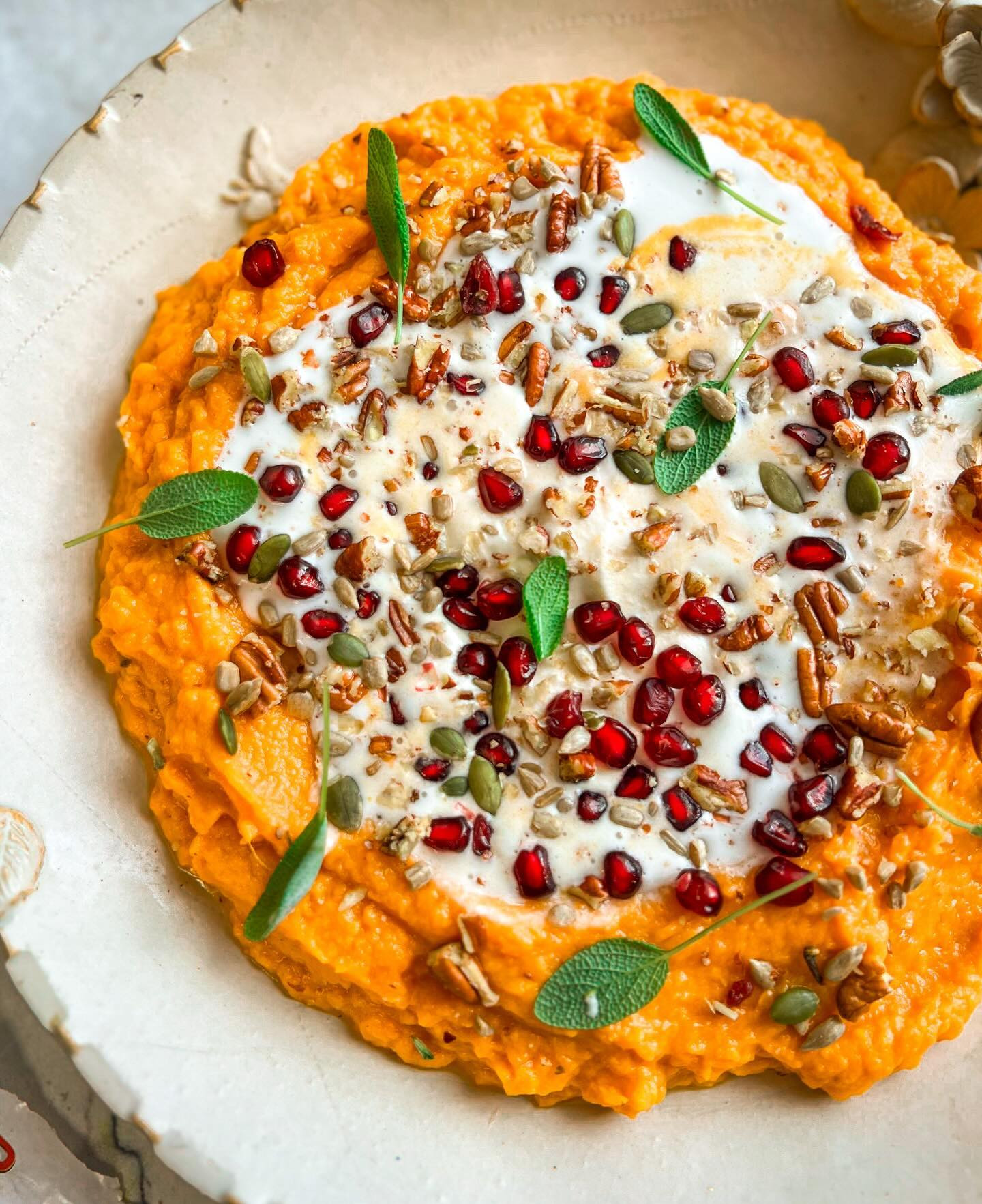 Whipped Sweet Potatoes with coconut cream. A festive side dish that will make any holiday table shine.