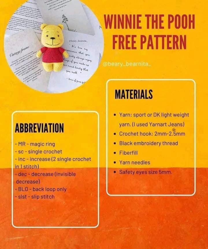 winnie the pooh free pattern