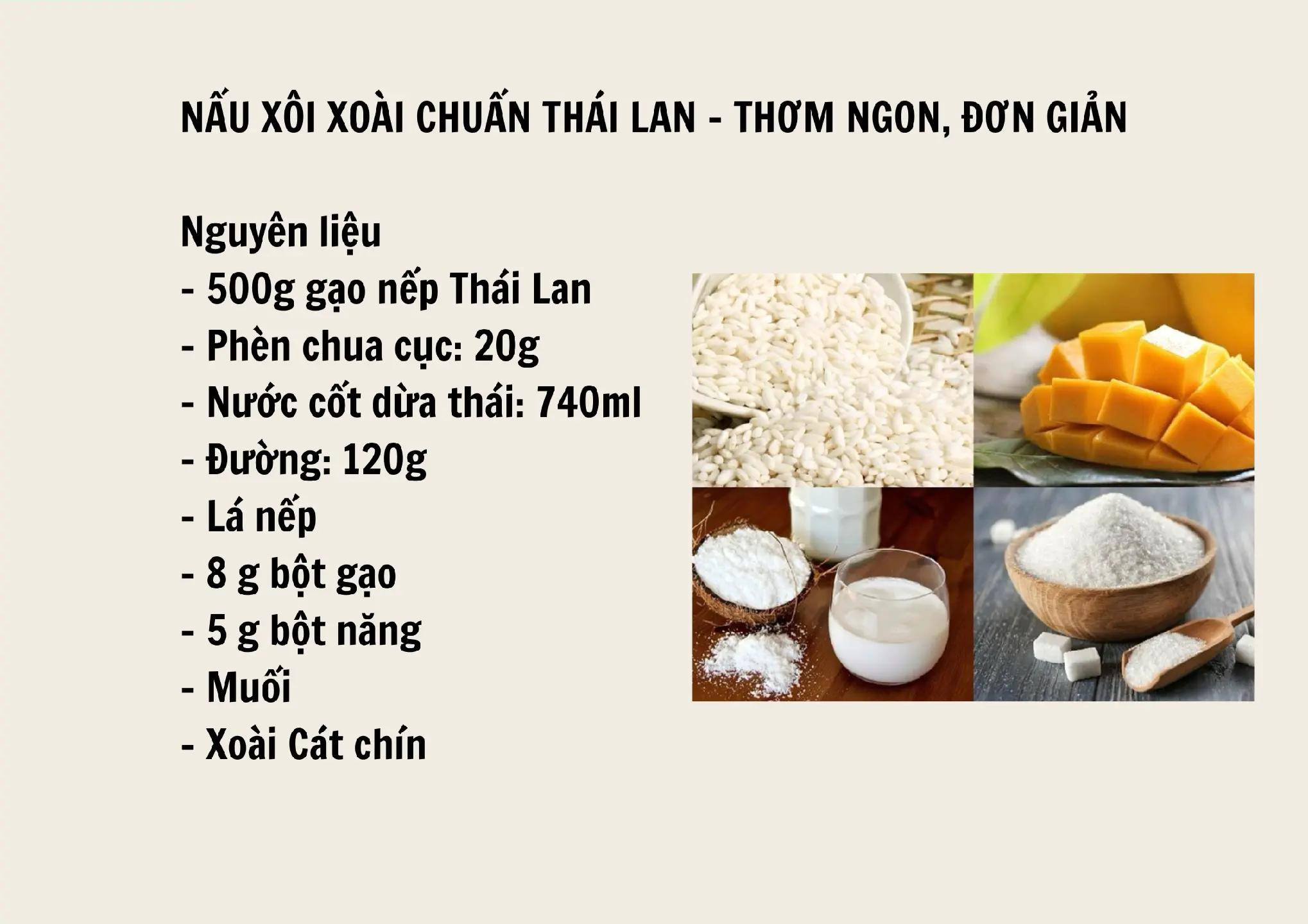 xôi xoài thái lan ngon khó cưỡng