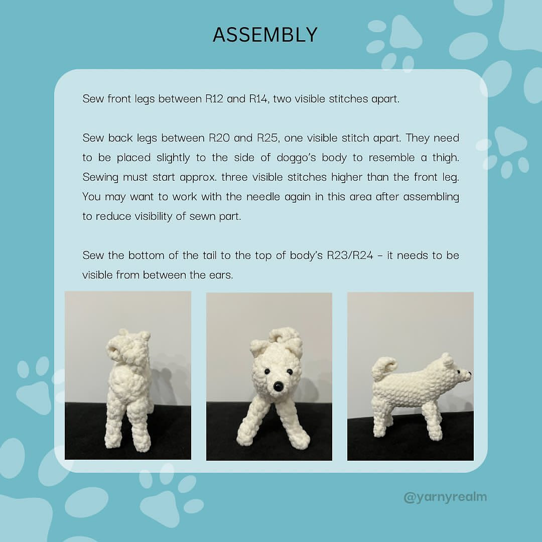 yuki the samoyed dog free crochet pattern