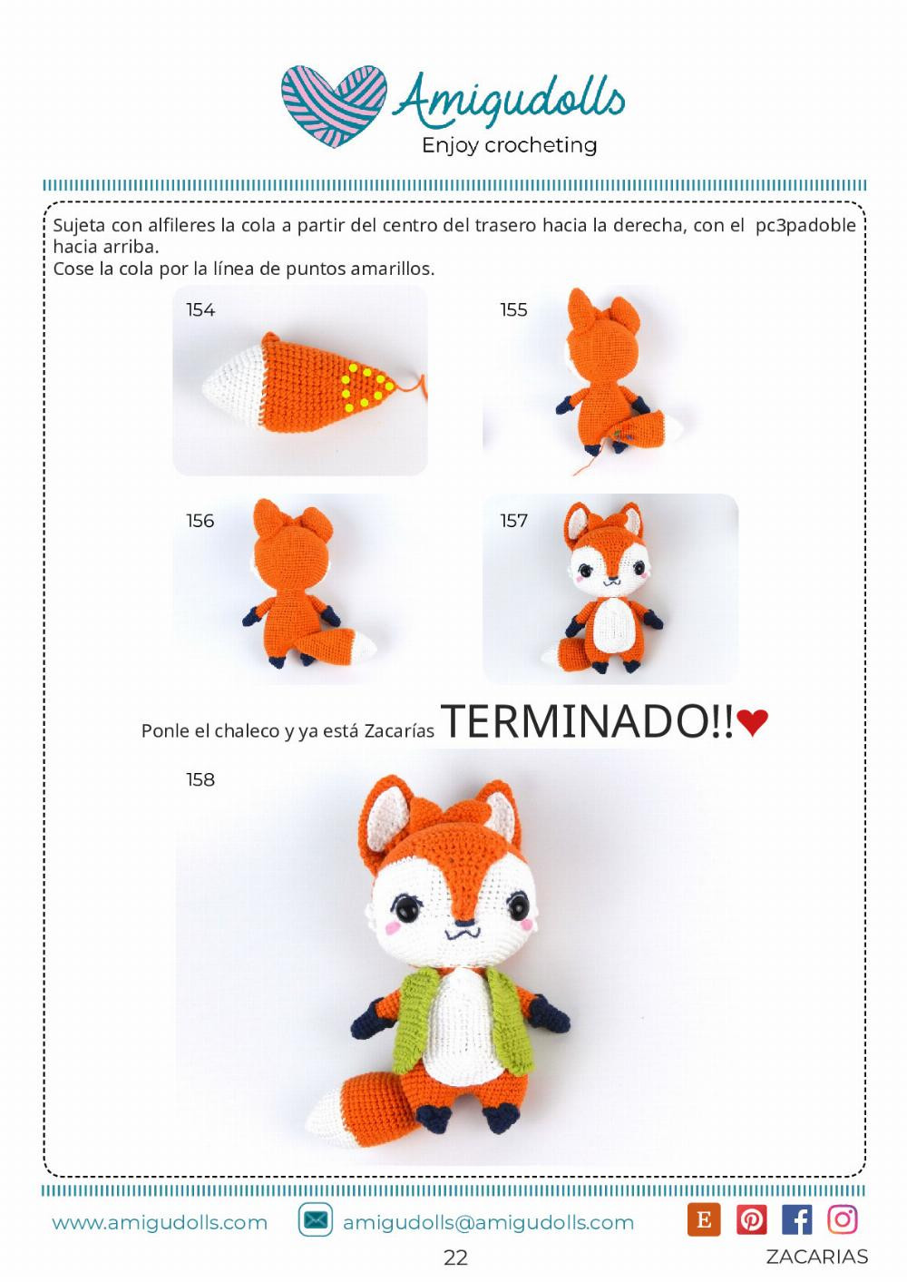 ZACARÍAS PATRÓN AMIGURUMI Nivel de Dificultad