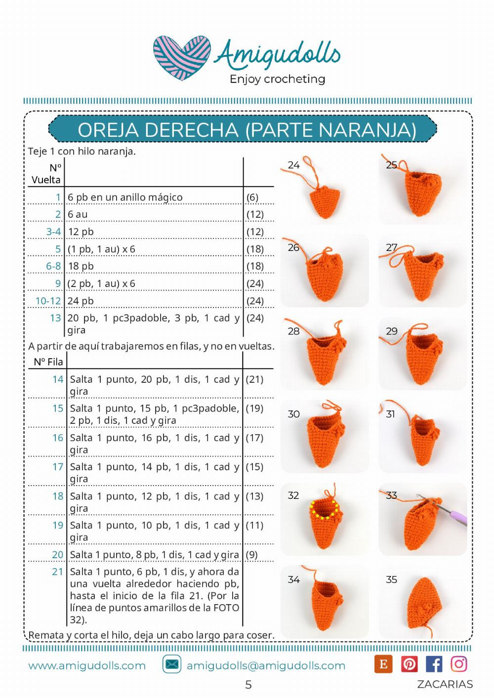 ZACARÍAS PATRÓN AMIGURUMI Nivel de Dificultad