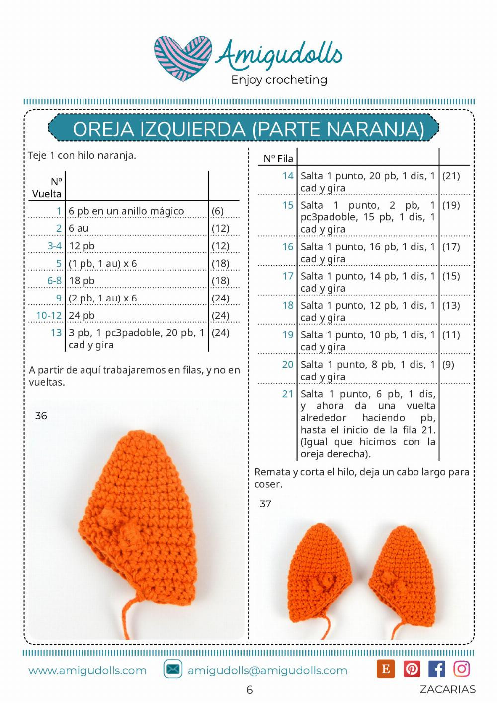 ZACARÍAS PATRÓN AMIGURUMI Nivel de Dificultad