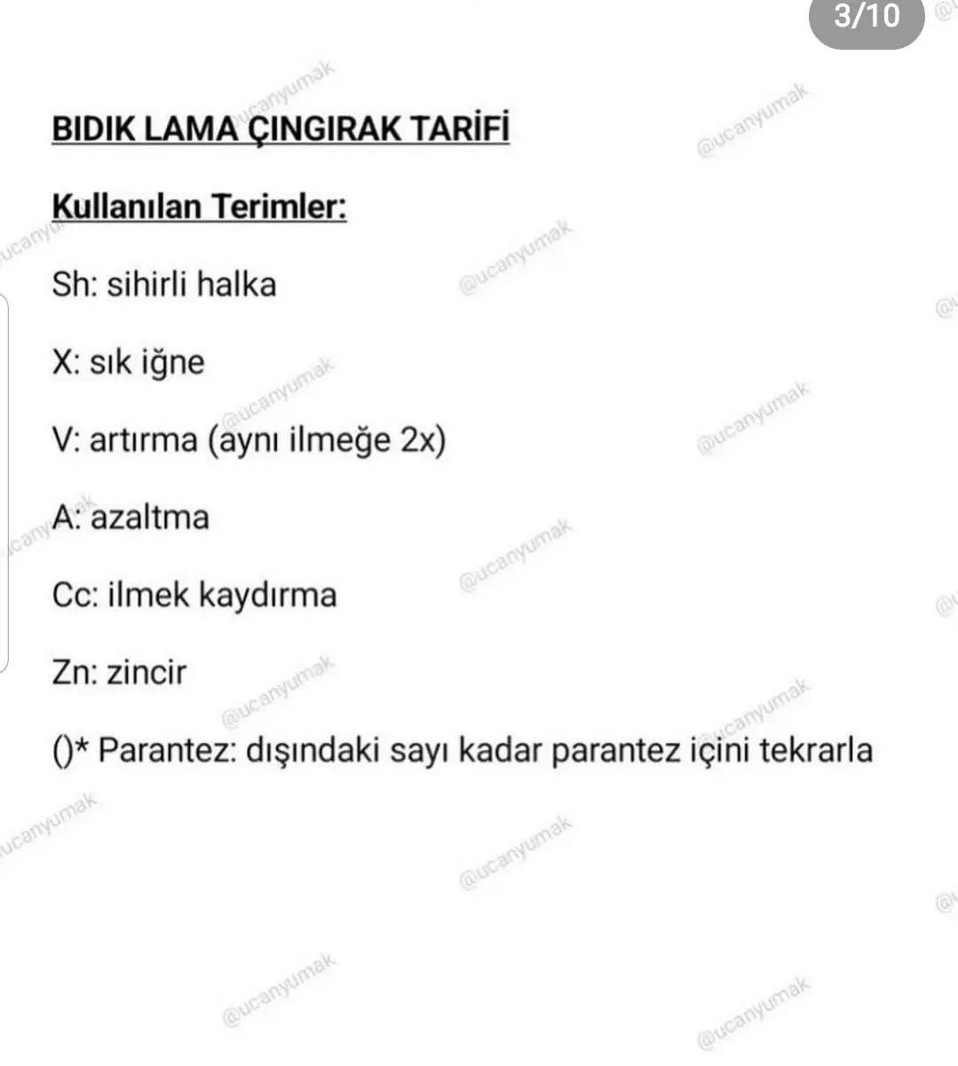 Zürafa çıngırakları için tığ işi modeli