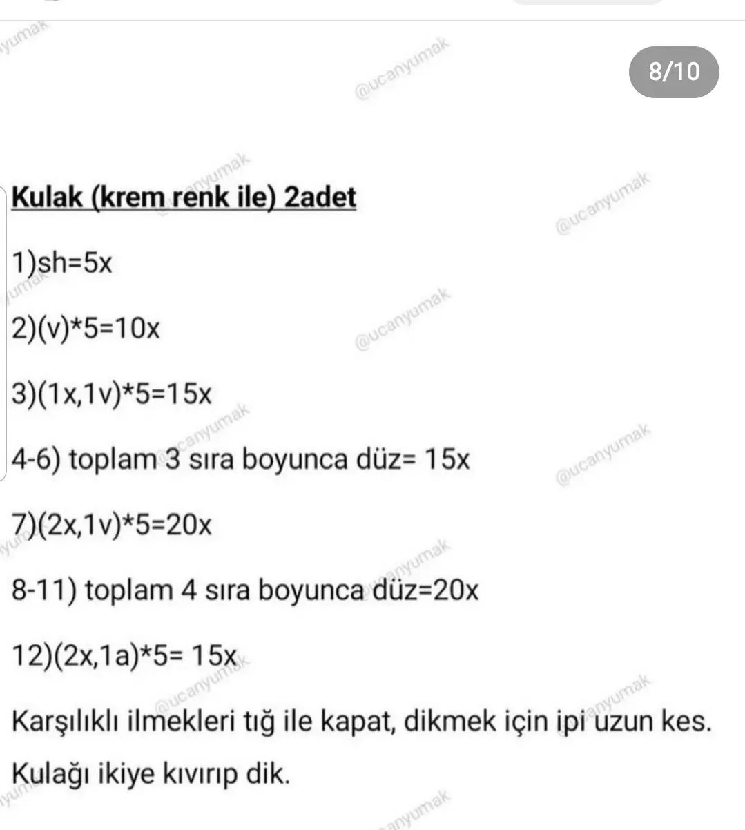 Zürafa çıngırakları için tığ işi modeli