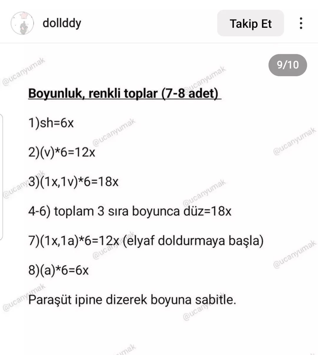 Zürafa çıngırakları için tığ işi modeli