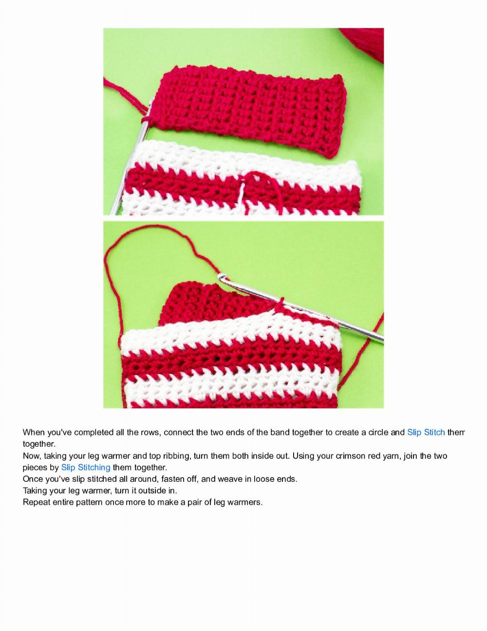 Adult Candy Cane Leg Warmers Crochet Pattern