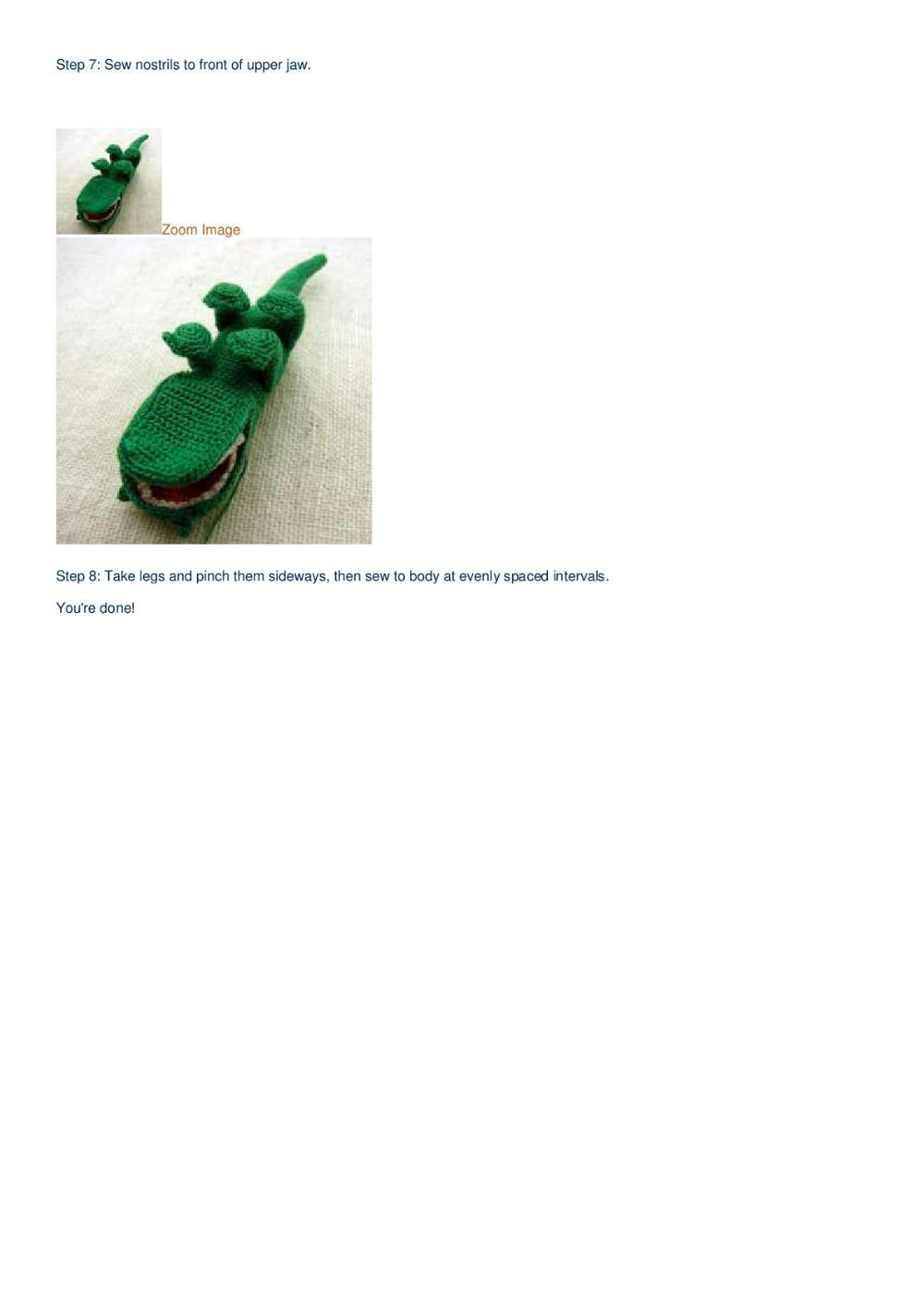 Alligator Crochet Pattern