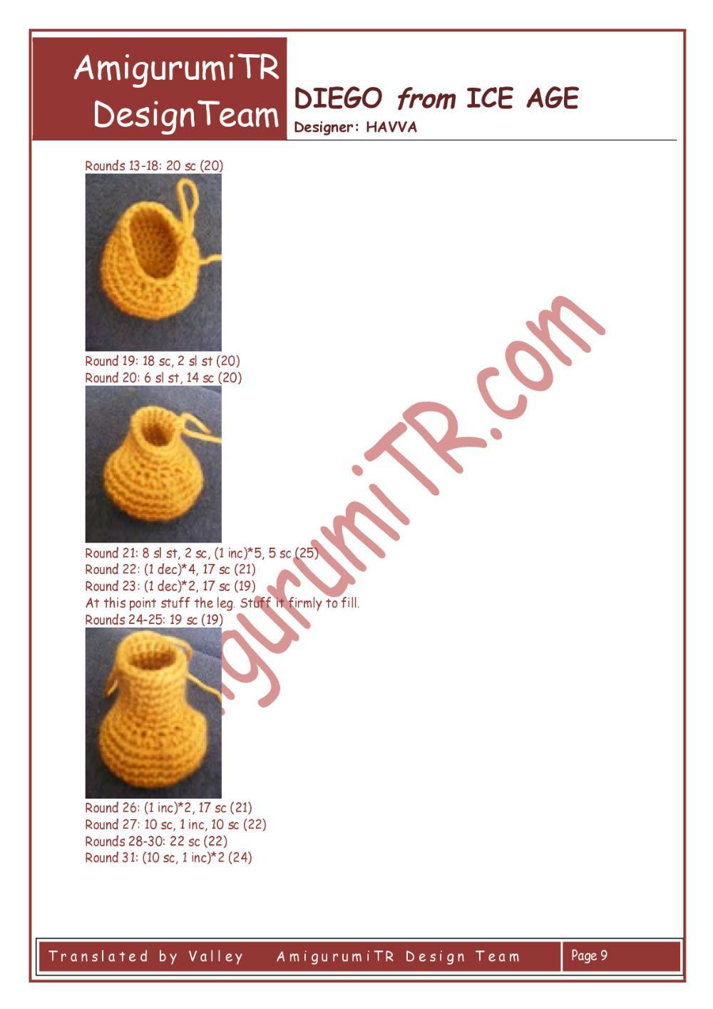 AmigurumiTR CRASH & EDDIE from ICE AGE crochet pattern