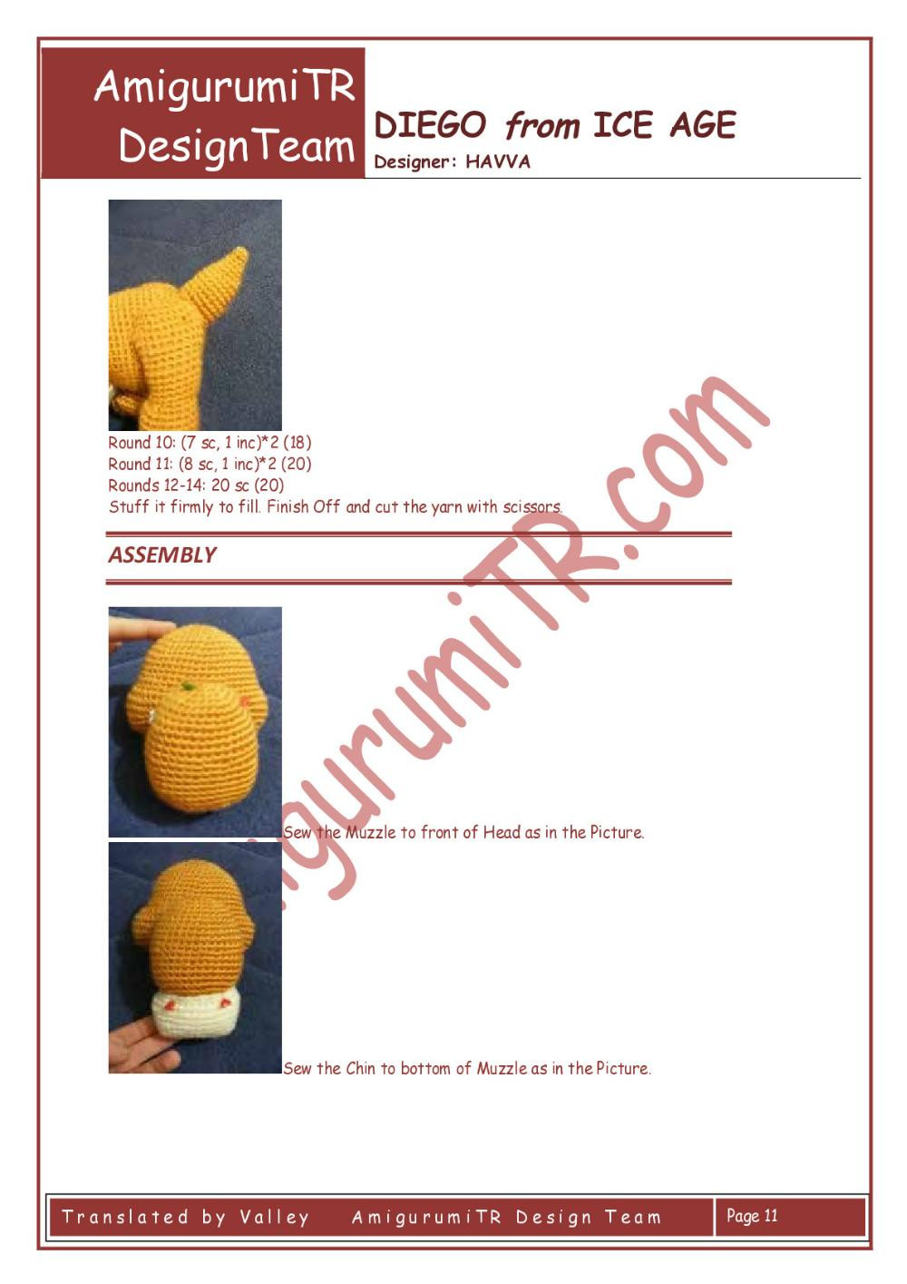 AmigurumiTR CRASH & EDDIE from ICE AGE crochet pattern