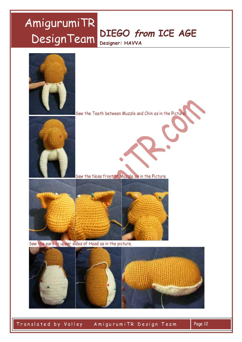 AmigurumiTR CRASH & EDDIE from ICE AGE crochet pattern