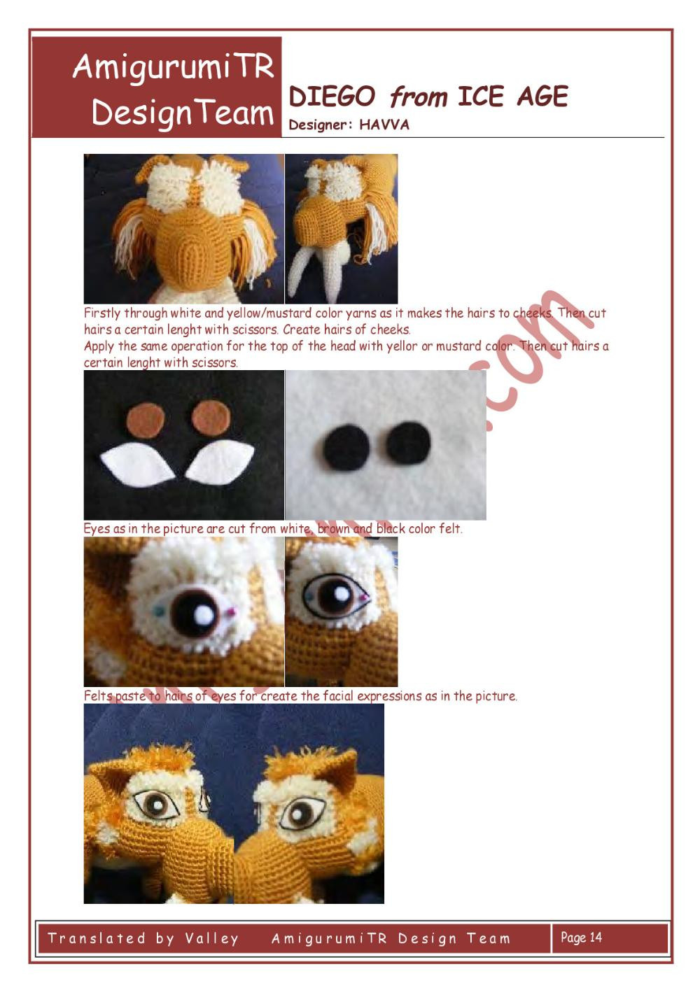 AmigurumiTR CRASH & EDDIE from ICE AGE crochet pattern