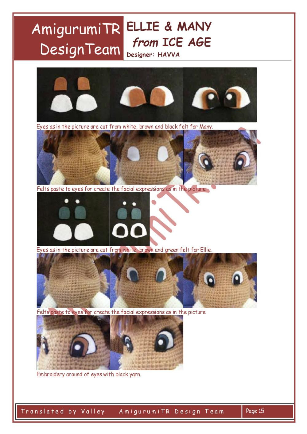 AmigurumiTR CRASH & EDDIE from ICE AGE crochet pattern