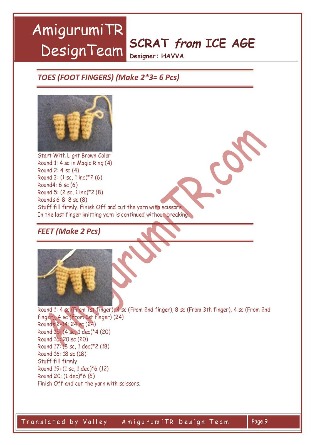 AmigurumiTR CRASH & EDDIE from ICE AGE crochet pattern