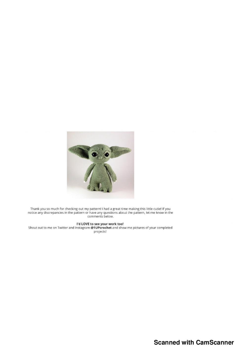 amugurumi pattern baby aliens, Yoda