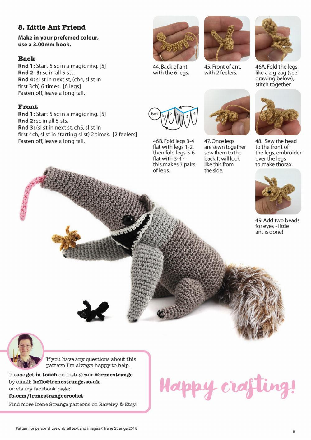 Andre The Anteater amigurumi pattern