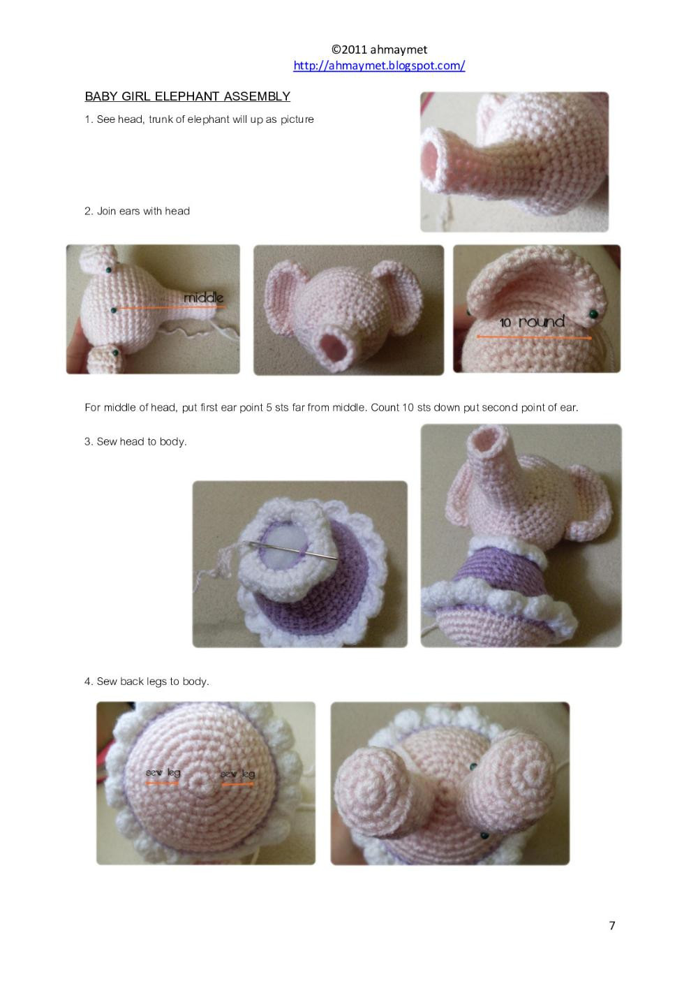 Baby Girl Elephant crochet pattern