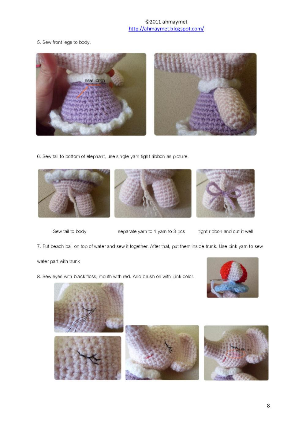 Baby Girl Elephant crochet pattern