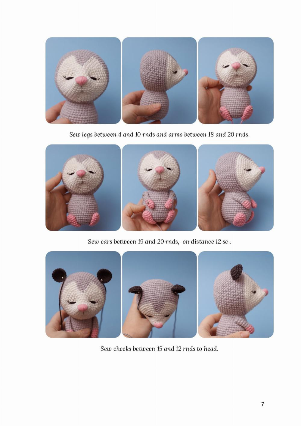 baby Opossum crochet pattern